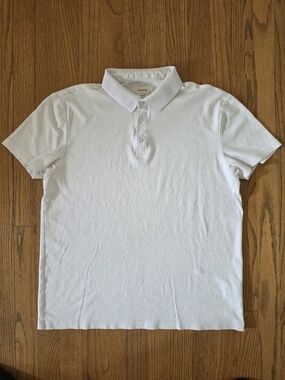 Reserved  Mens White Men's Pique Polo - Short Sleeve Size XL